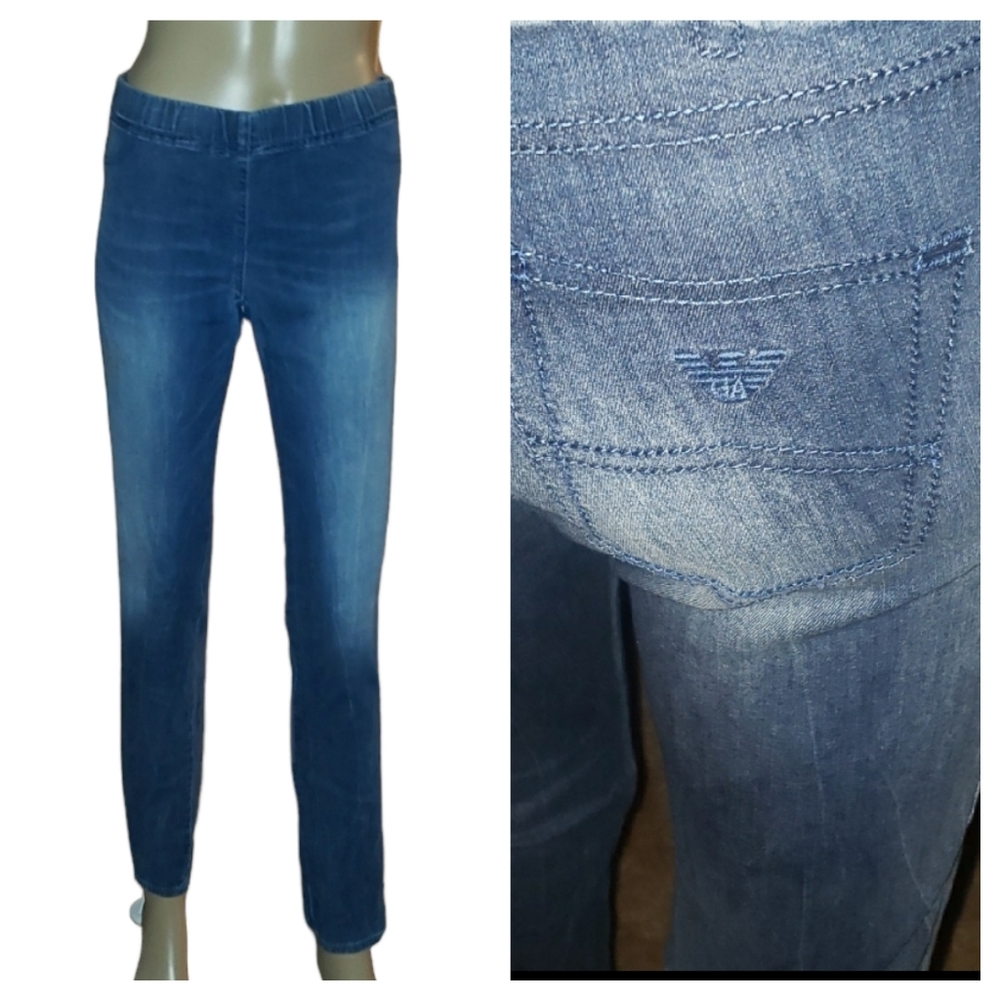 Armani Exchange 28 stitched faux back pockets pull on stretchy jeans dreamy fit